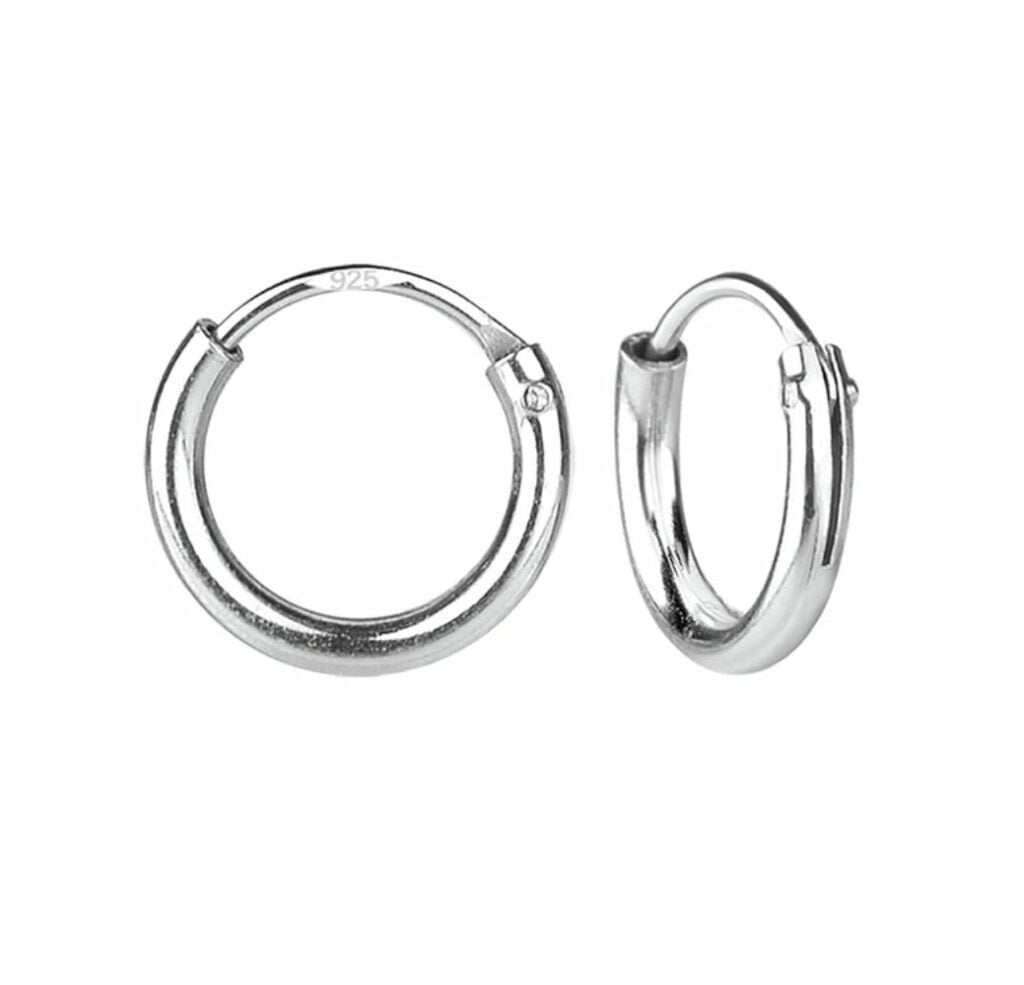 Basic Oorringen Dik 12mm - Zilver