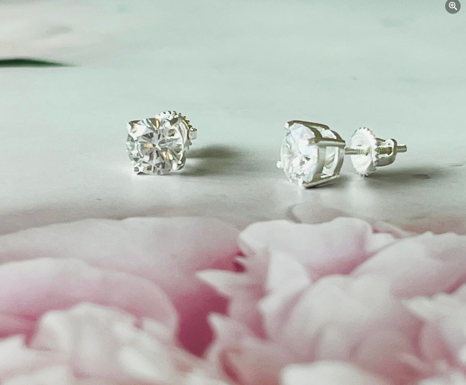 Oorbellen Zilver Schroefsluiting - zirkonia steentjes - 6mm - Afbeelding 2