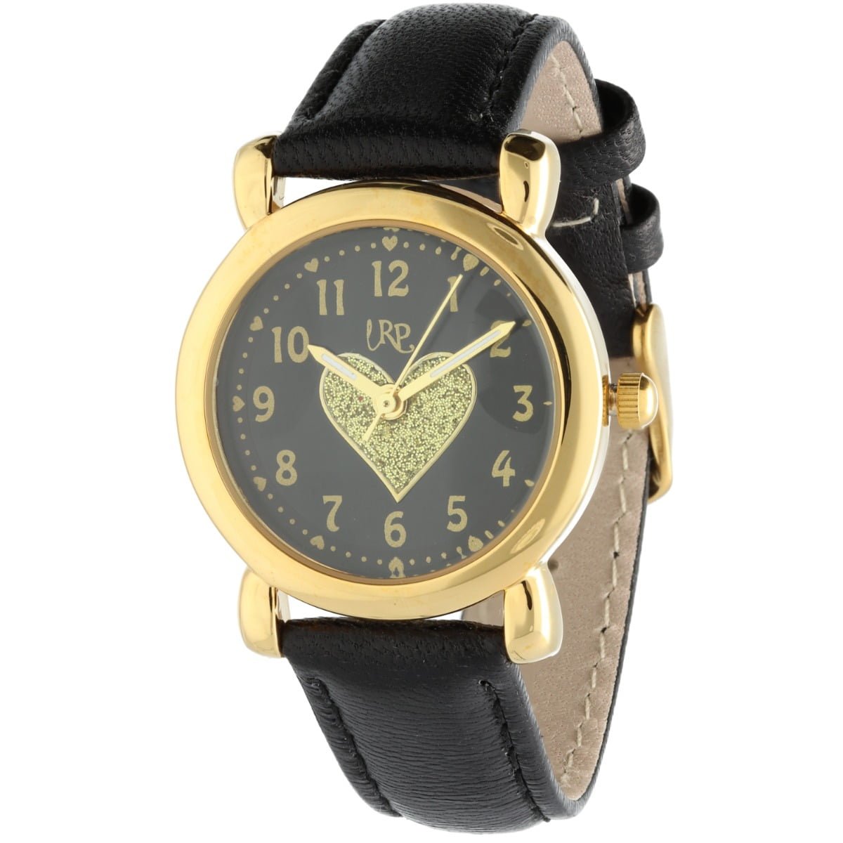 Hart Goud Zwart Kinderhorloge Leer - Ø 27 mm