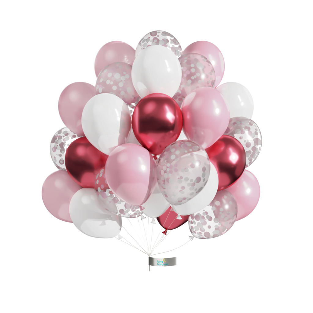 50 Stuks Roze Latex Ballonnen Helium Confetti