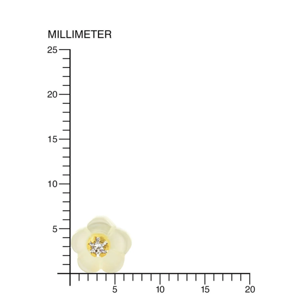 Bloem Oorbellen Meisje Goud 18kt Parelmoer Schroefsluiting - Afbeelding 2