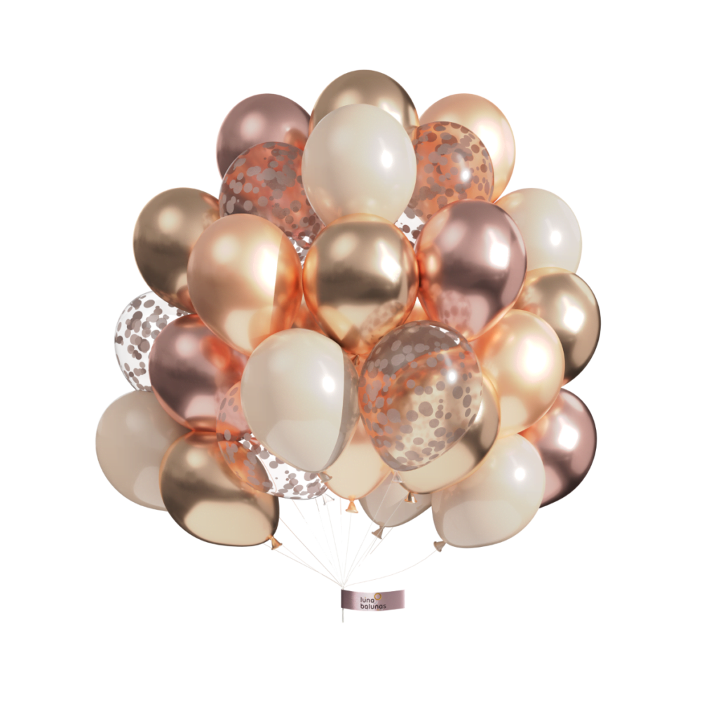 Glam Tan Rosé Latex Ballonnen Champagne Goud 50 Stuks