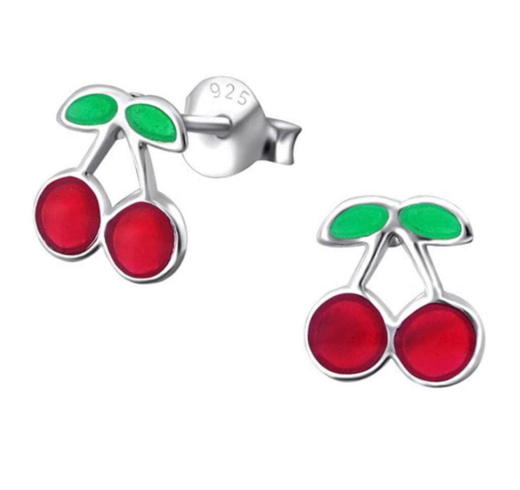 Kersen Oorknippen - Zilver