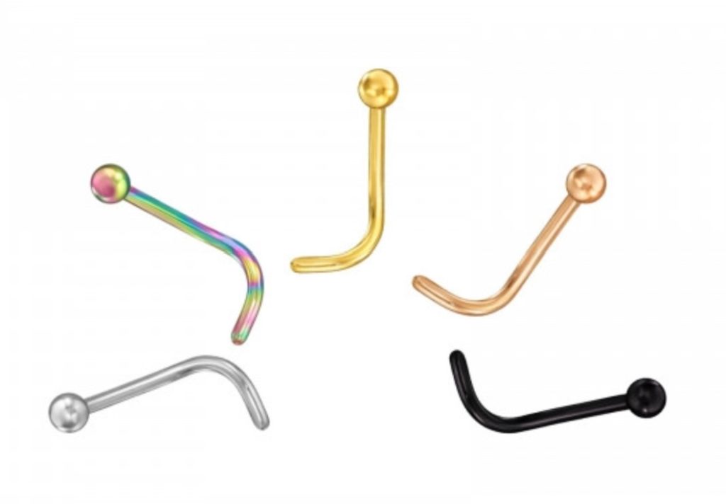Set Neuspiercing Titanium Zwart Zilverkleurig Multi