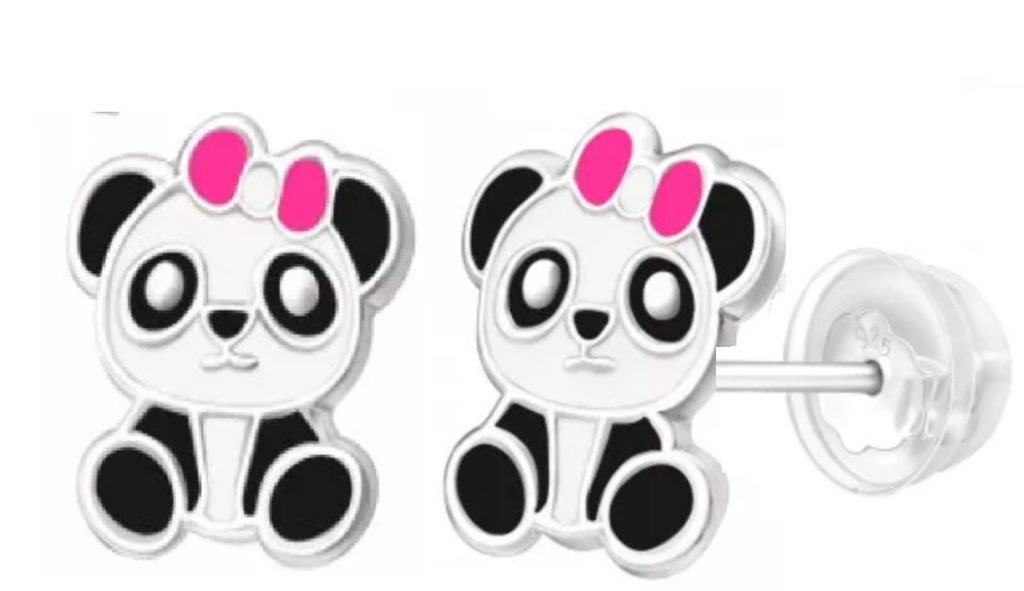 panda oorknopjes echt zilver meisje