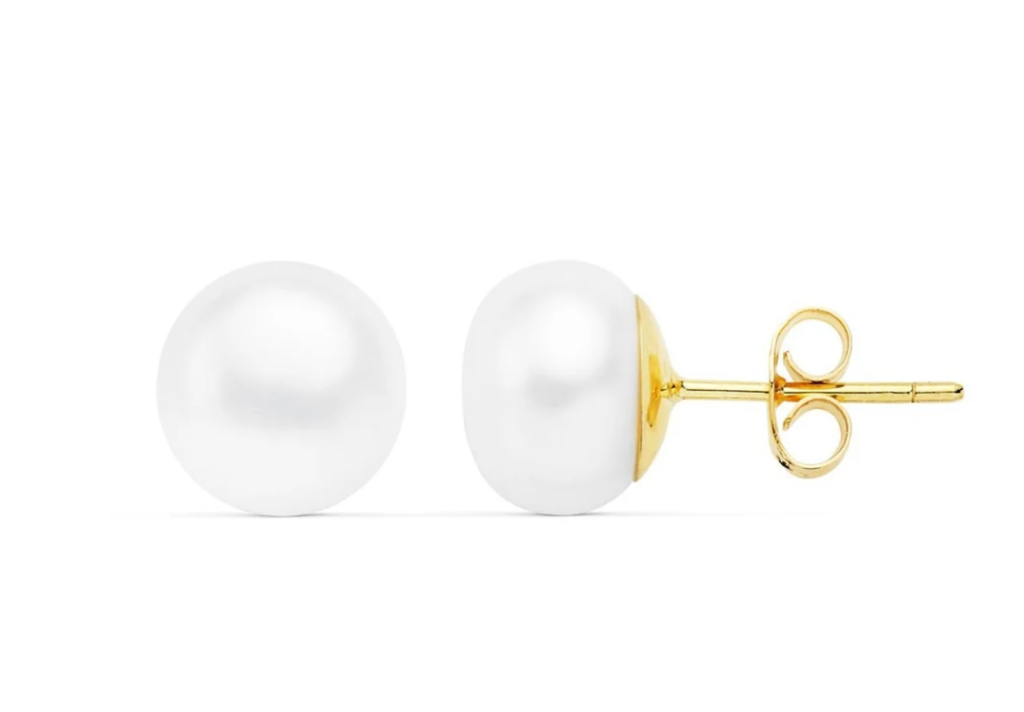 Parel Oorbellen 9 karaat - geel goud 8mm