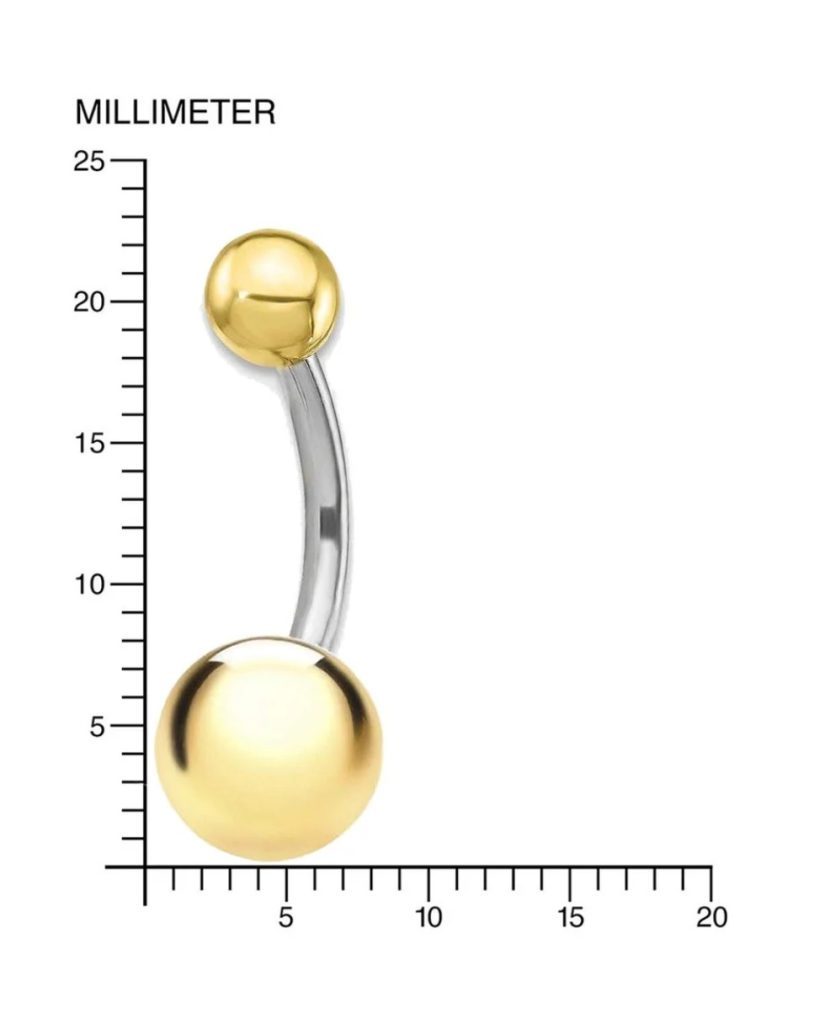 Navelpiercing 9 Karaat Goud - Staal - Afbeelding 2