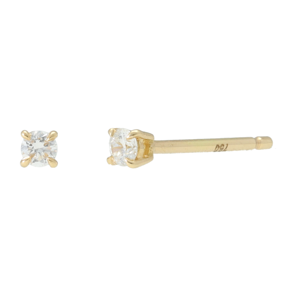 Solitair Oorknopjes lab diamant G VS - 2mm - 18kt Goud - Afbeelding 2