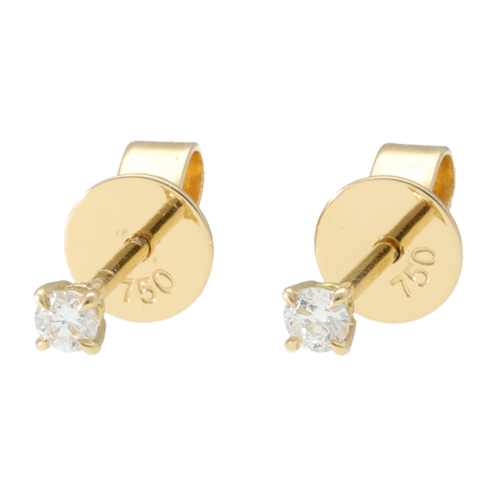 Solitair Oorknopjes lab diamant G VS - 2mm - 18kt Goud - Afbeelding 3
