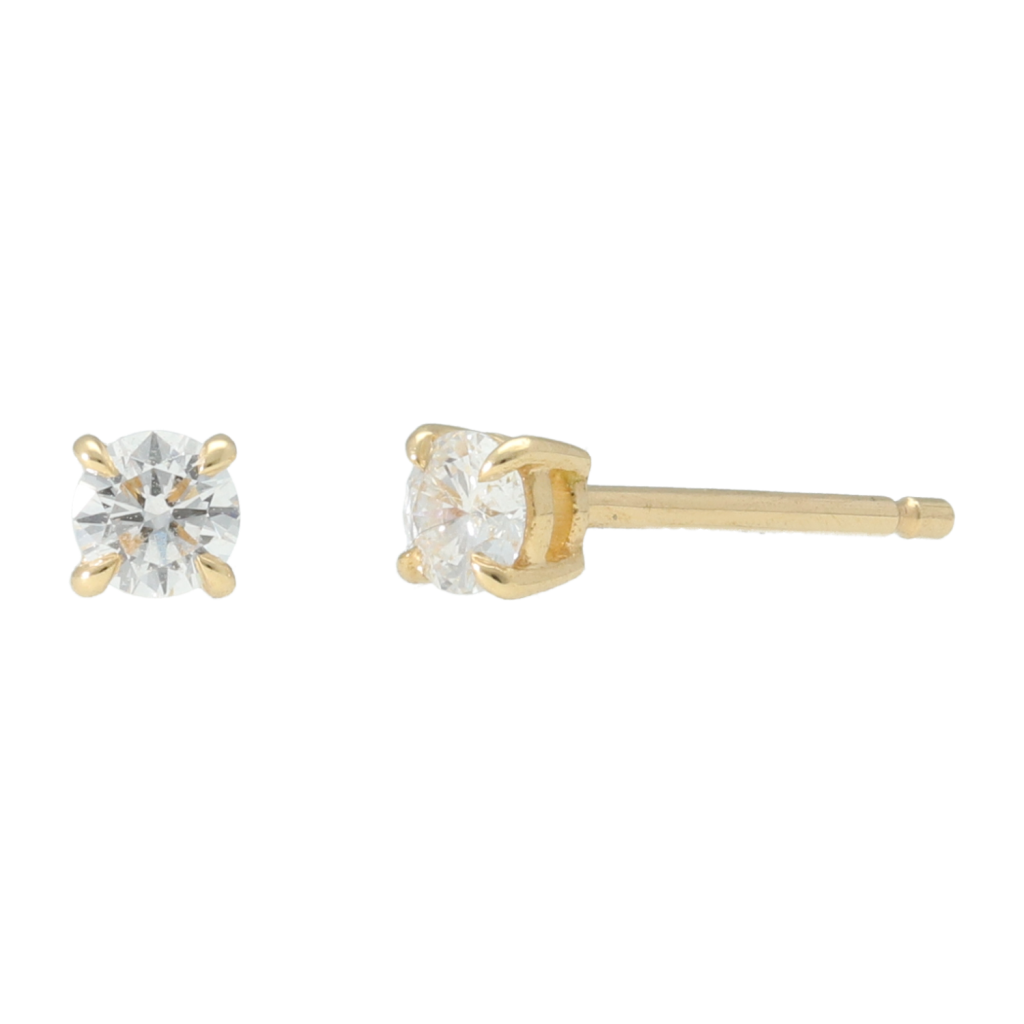 Solitair Oorknopjes lab diamant G VS - 3mm - 18kt Goud - Afbeelding 3