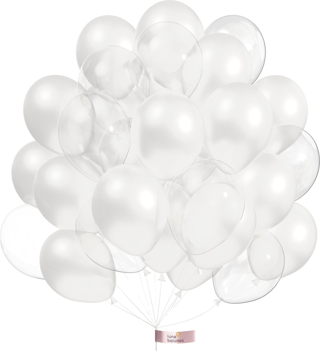 Latex Ballonnen Set Wit Transparant - Verjaardag Bruiloft Feest