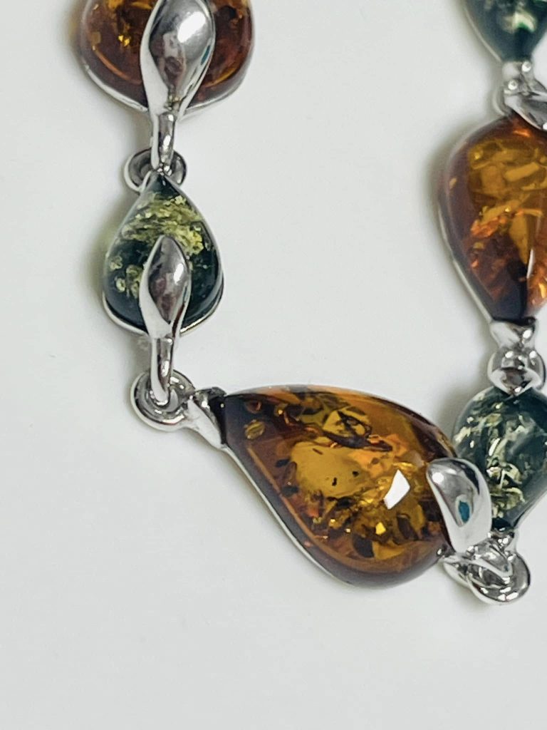 Barnsteen Armband Zilver Gerhodineerd - Amber - Afbeelding 2