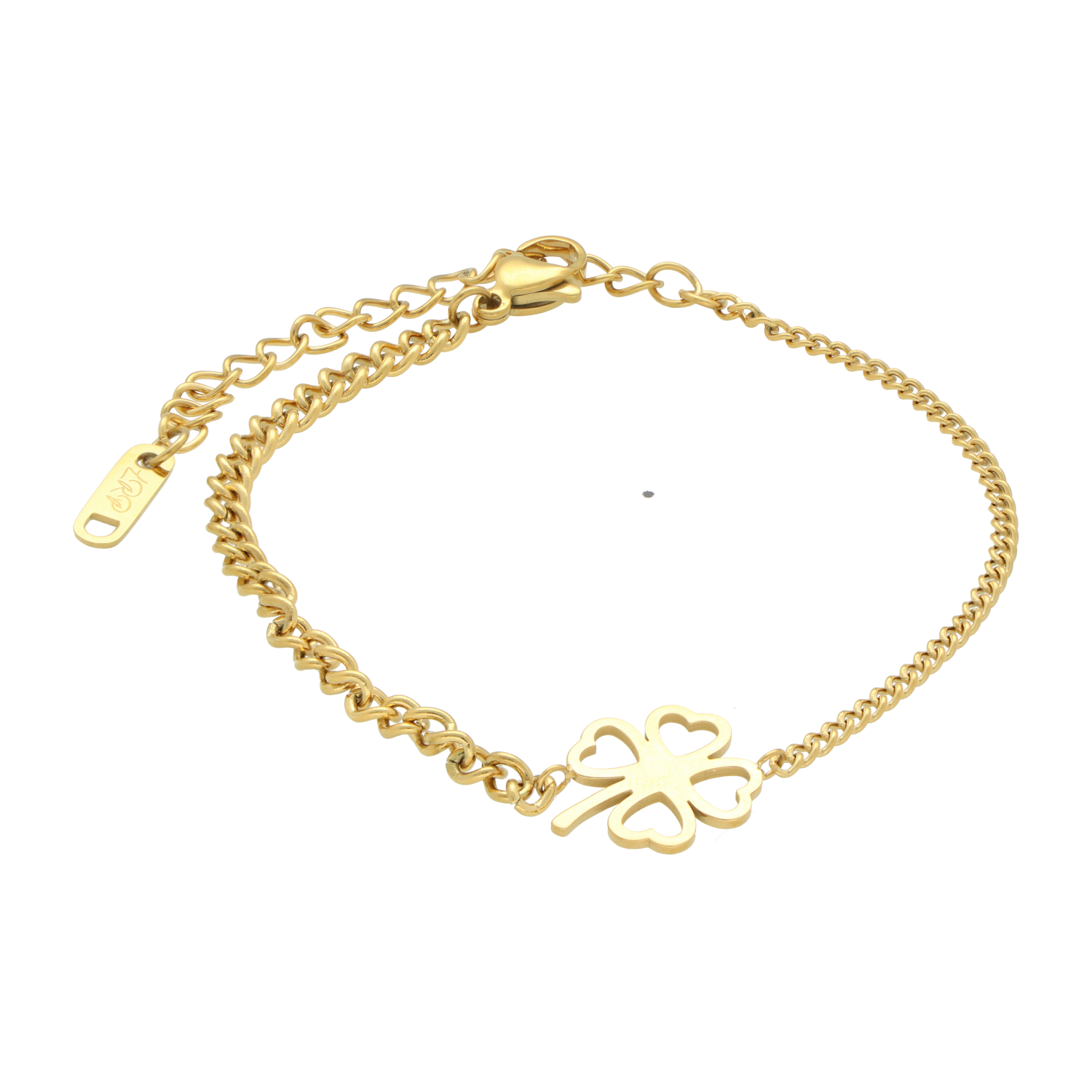 Klavertje Vier Armband • 316L Premium Stainless Steel • Gold Plated • Geluksarmband met Betekenis • Hypoallergeen - Afbeelding 2