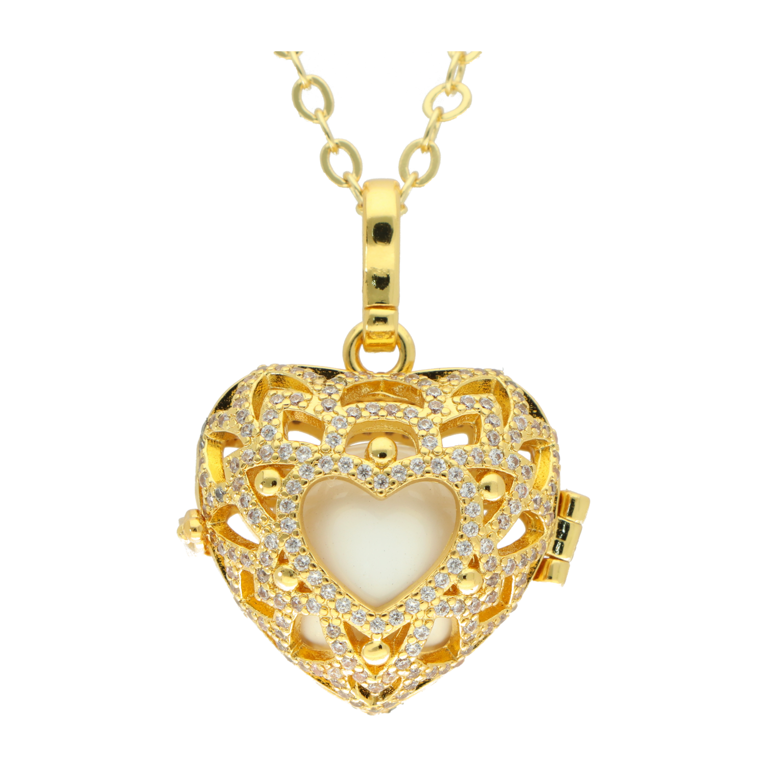 Goudkleurige hart zwangerschapsbelletje